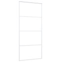  Drzwi przesuwne, szkło ESG i aluminium, 90x205 cm, białe Lumarko!