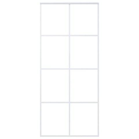  Drzwi przesuwne, szkło ESG i aluminium, 90x205 cm, białe Lumarko!