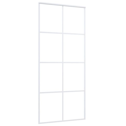  Drzwi przesuwne, szkło ESG i aluminium, 90x205 cm, białe Lumarko!