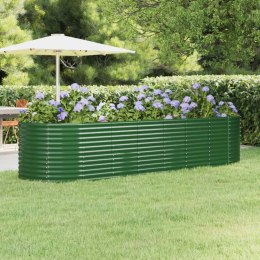  Donica ogrodowa, malowana proszkowo stal, 322x100x68 cm zielona Lumarko!