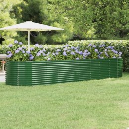  Donica ogrodowa, malowana proszkowo stal, 396x100x68 cm zielona Lumarko!