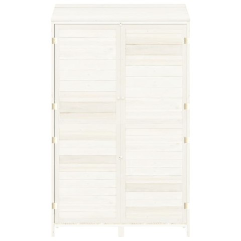  Szopa ogrodowa, biała, 102x52x174,5 cm, lite drewno jodłowe Lumarko!