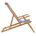  Składany leżak plażowy, lite drewno tekowe, niebieski Lumarko!