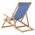  Składany leżak plażowy, lite drewno tekowe, niebieski Lumarko!