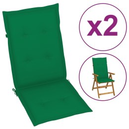  Poduszki na krzesła ogrodowe, 2 szt., zielone, 120x50x3 cm Lumarko!