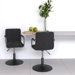  Obrotowe krzesła stołowe, 2 szt., czarne, aksamitne Lumarko!