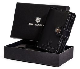 Skórzany portfel męski zapięciem — Peterson