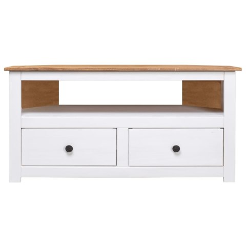  Narożna szafka pod TV, biała, 93x49x49 cm, sosna, seria Panama Lumarko!