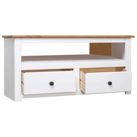  Narożna szafka pod TV, biała, 93x49x49 cm, sosna, seria Panama Lumarko!