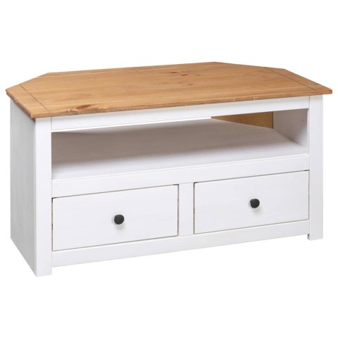  Narożna szafka pod TV, biała, 93x49x49 cm, sosna, seria Panama Lumarko!