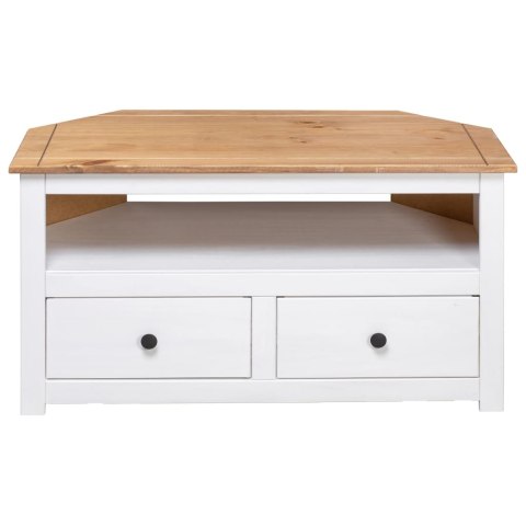  Narożna szafka pod TV, biała, 93x49x49 cm, sosna, seria Panama Lumarko!