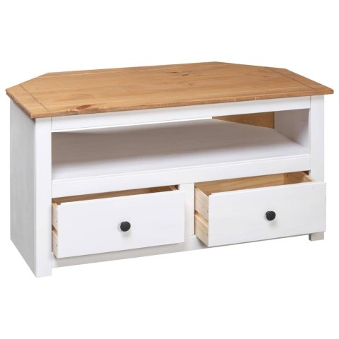  Narożna szafka pod TV, biała, 93x49x49 cm, sosna, seria Panama Lumarko!