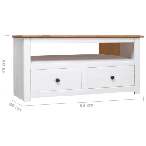  Narożna szafka pod TV, biała, 93x49x49 cm, sosna, seria Panama Lumarko!