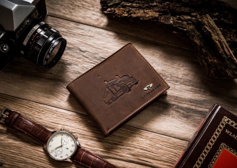  Duży Skórzany Portfel Ze Schowkiem Na Suwak !