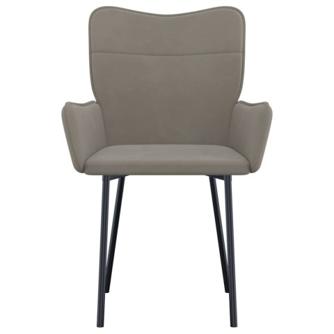  Krzesła stołowe, 2 szt., jasnoszare, obite aksamitem Lumarko!