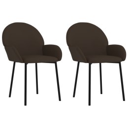  Krzesła stołowe, 2 szt., brązowe, obite sztuczną skórą Lumarko!