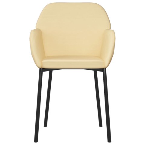  Krzesła stołowe, 2 szt., kremowe, obite aksamitem Lumarko!