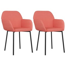  Krzesła stołowe, 2 szt., różowe, obite aksamitem Lumarko!
