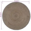  Ręcznie robiony dywanik z juty, okrągły, 90 cm, szary Lumarko!