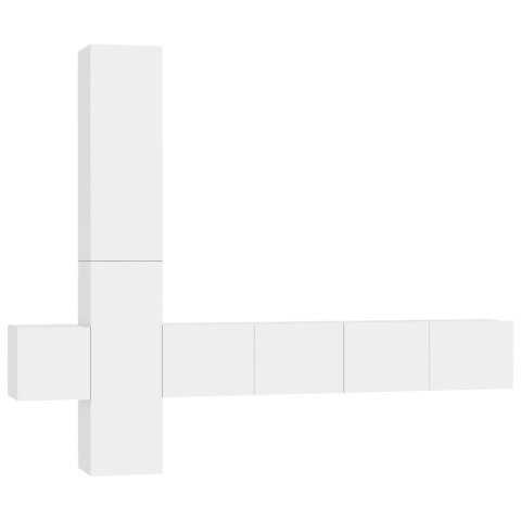  5-cz. zestaw szafek telewizyjnych, biały, płyta wiórowa Lumarko!