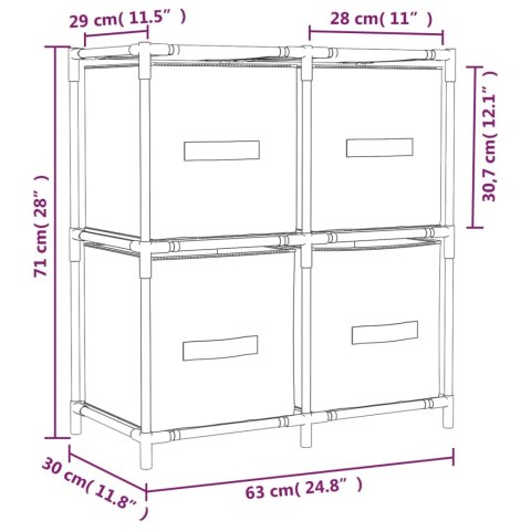  Szafka z 4 koszami z tkaniny, kremowa, 63x30x71 cm, stal Lumarko!