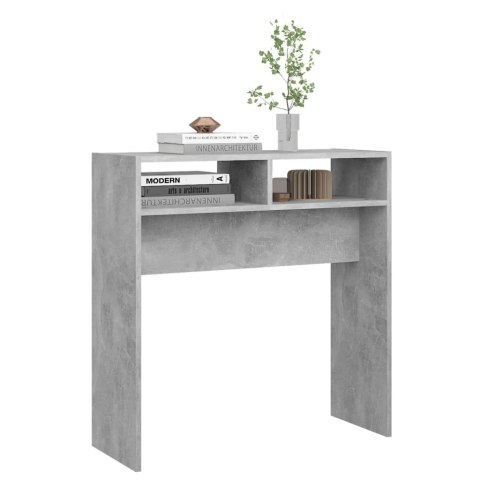 VidaXL Stolik konsolowy, szarość betonu, 78x30x80 cm