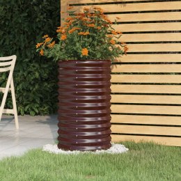  Donica ogrodowa z malowanej proszkowo stali, 40x40x68 cm, brąz Lumarko!