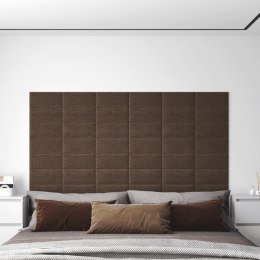 Panele ścienne, 12 szt., brązowe, 30x15 cm, tkanina, 0,54 m² Lumarko!
