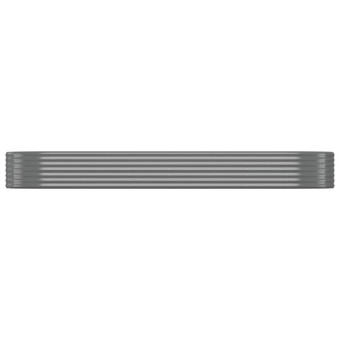  Donica ogrodowa, malowana proszkowo stal, 322x100x36 cm, szara Lumarko!