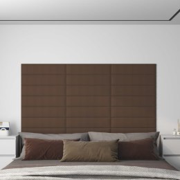  Panele ścienne, 12 szt., brązowe, 60x15 cm, tkanina, 1,08 m² Lumarko!