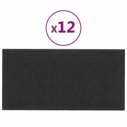  Panele ścienne, 12 szt., czarne, 60x30 cm, tkanina, 2,16 m² Lumarko!