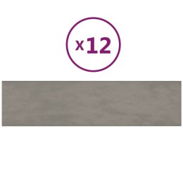  Panele ścienne, 12 szt., jasnoszare, 60x15 cm, aksamit, 1,08 m² Lumarko!
