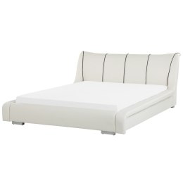  Łóżko Skórzane 180 X 200 Cm Białe Nantes Lumarko!
