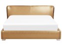  Łóżko skórzane 180 x 200 cm złote PARIS Lumarko!