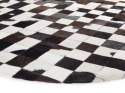  Dywan patchwork okrągły skórzany ⌀ 140 cm czarno-biały BERGAMA Lumarko!