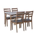  Zestaw do jadalni stół i 4 krzesła ciemne drewno z szarym MODESTO Lumarko!