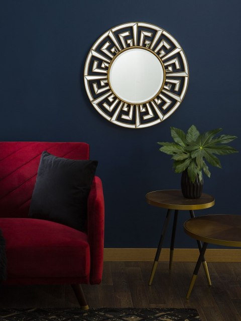  Metalowe okrągłe lustro ścienne ø 70 cm złote FLERS