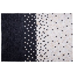  Dywan patchwork skórzany 140 x 200 cm czarno-beżowy ERFELEK Lumarko!