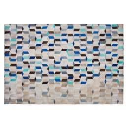  Dywan patchwork skórzany 140 x 200 cm beżowo-niebieski GIDIRLI Lumarko!