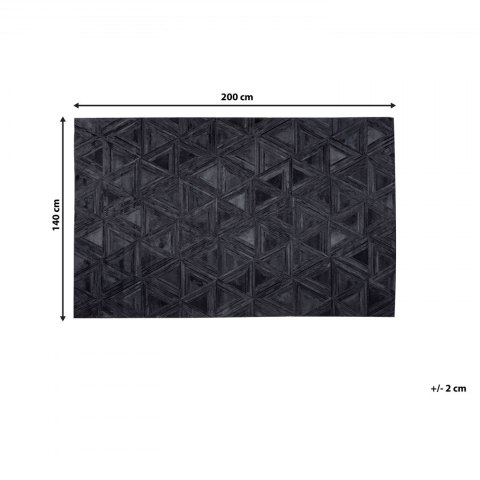  Dywan Skórzany 140 X 200 Cm Czarny Kasar