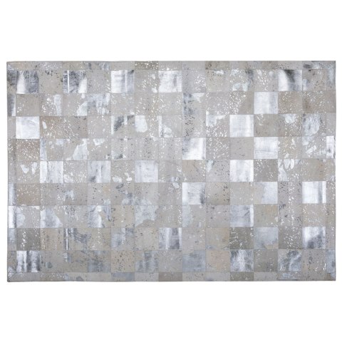  Dywan patchwork skórzany 140 x 200 cm beżowo-srebrny YAZIR Lumarko!