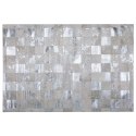  Dywan patchwork skórzany 140 x 200 cm beżowo-srebrny YAZIR Lumarko!