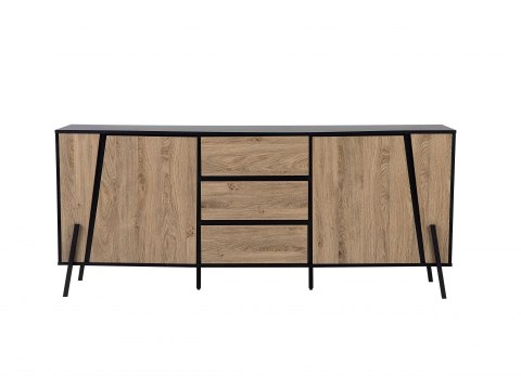  Komoda Jasne Drewno Z Czarnym Blackpool