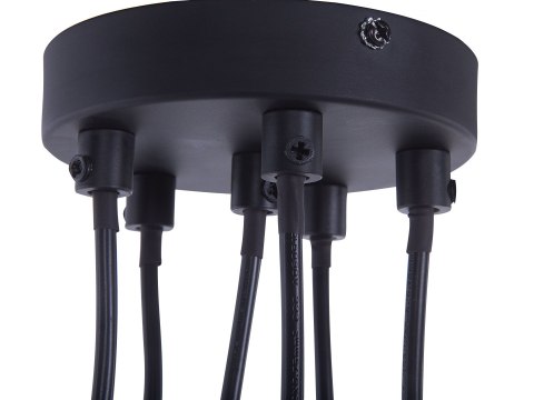  Lampa wisząca 6 kloszy metalowa czarna CESTOS