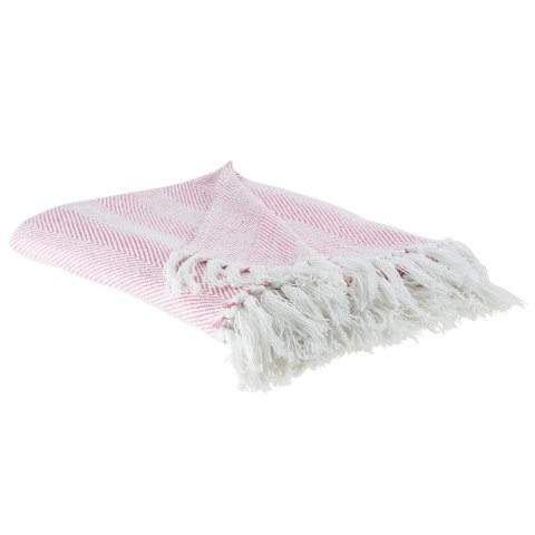  Koc Bawełniany 130 X 160 Cm Różowy Tangier