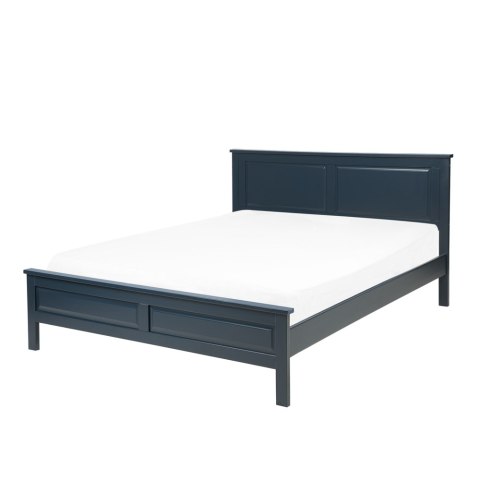  Łóżko Drewniane 140 X 200 Cm Niebieskie Olivet