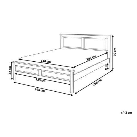 Łóżko Drewniane 140 X 200 Cm Niebieskie Olivet