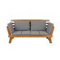  Sofa ogrodowa 165/210 cm drewniana jasna z regulowanymi podłokietnikami PORTICI Lumarko!