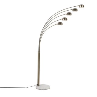  Lampa Podłogowa Regulowana Metalowa Złota Flinders
