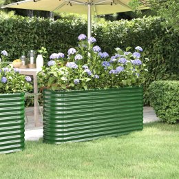  Donica ogrodowa, malowana proszkowo stal, 152x40x68 cm, zielona Lumarko!